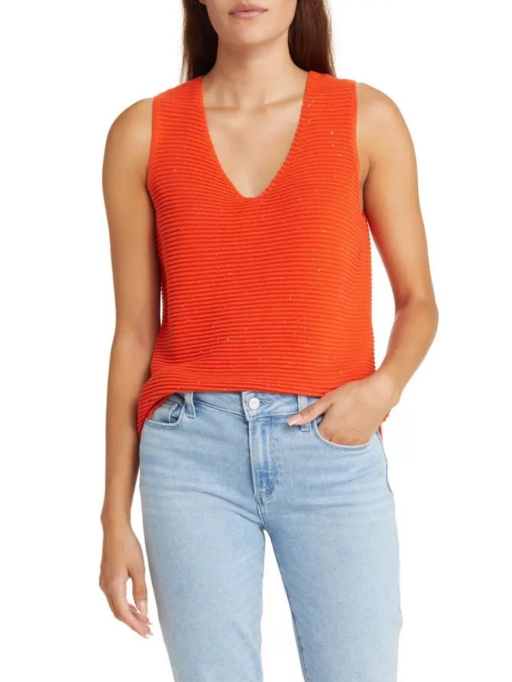 Tommy Bahama Bonita Ottoman Knit Tank in Orange Flame